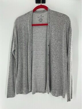 American Eagle Soft & Sexy Plush Women’s Tight Knit Cardigan Gray XXS 121